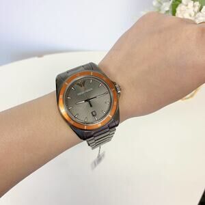 Emporio Armani AR11178 Men's Gray Round Dial Stainless Steel Analog Quartz Watch